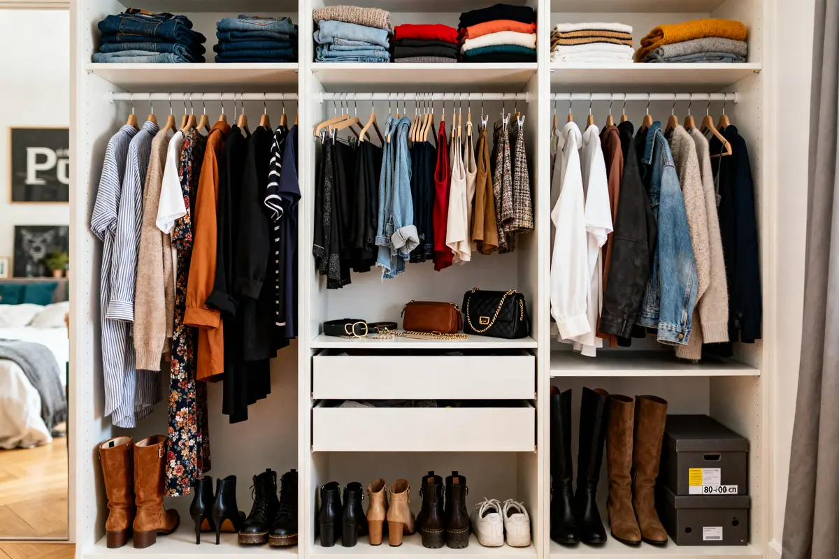 Dimensions idéales pour un dressing : taille, profondeur et aménagement